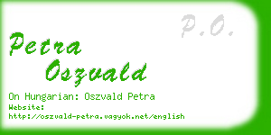 petra oszvald business card